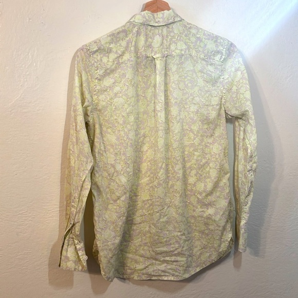 J.Crew Classic-Fit Cotton Voile Shirt Rose Vines Floral Neon Preppy Fairy Sz2 - Picture 9 of 9